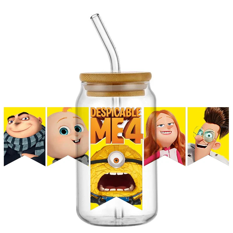 Minions UV DTF Transfer Stickers for 16oz Libbey Glasses - Image 8