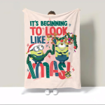 Minions Fleece Throw – Fluffy Microfiber Blanket for Sofa & Bed