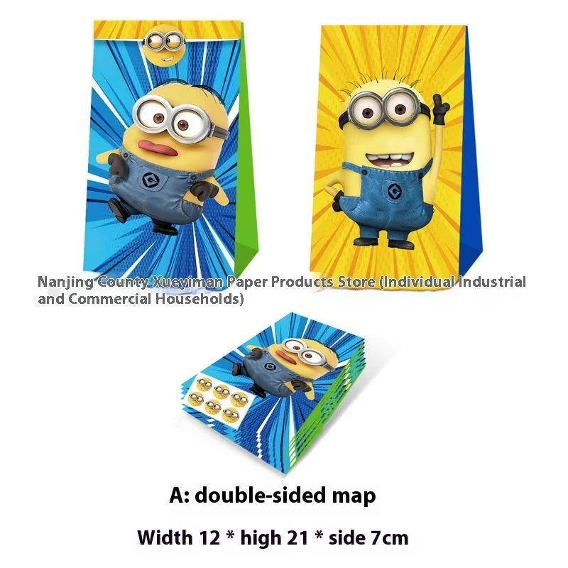 Minions Party Candy & Popcorn Bags – Cartoon Gift Bags for Events - Image 3