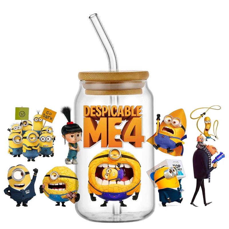 Minions UV DTF Transfer Stickers for 16oz Libbey Glasses - Image 6