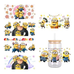 Cartoon Minions Cute Pattern UV DTF Transfer Sticker